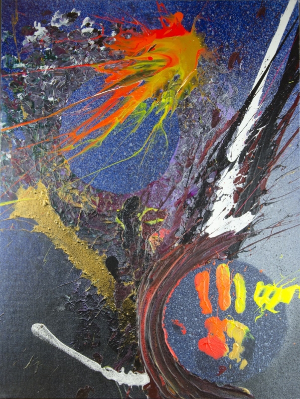 Fireball on Blue by artist Jason Steinberg